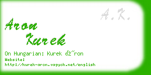 aron kurek business card